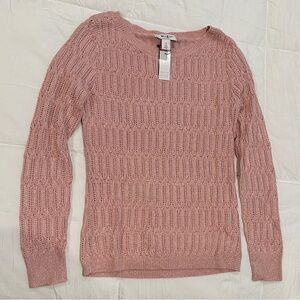 White House Black Market Textured Pink Sweater